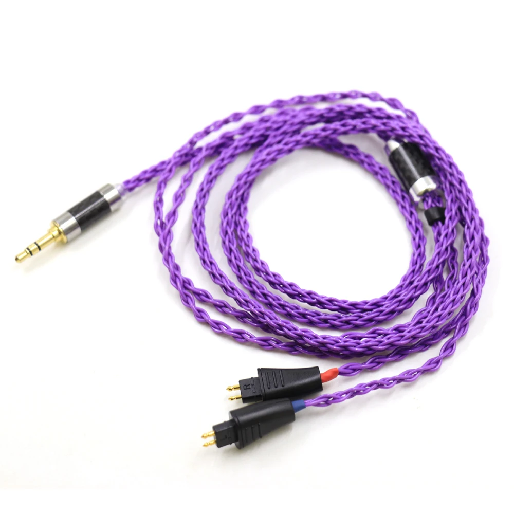 8 Core Purple Single Crystal Silver For Fostex TH610 TH900 MK2 TH909 Headphone Cables Cord