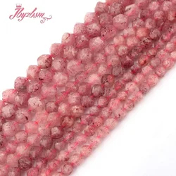 6/8/10mm Faceted Strawberry Quartz Bead Natural Stone Beads For DIY Necklace Bracelats Earrings Jewelry Making 15