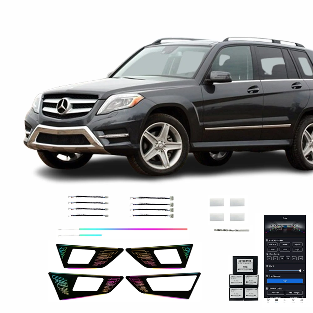 

12-15 GLK High Configuration Four-door Trim 22 Lights Luxury High Quality Modification Ambient Light Car Interior
