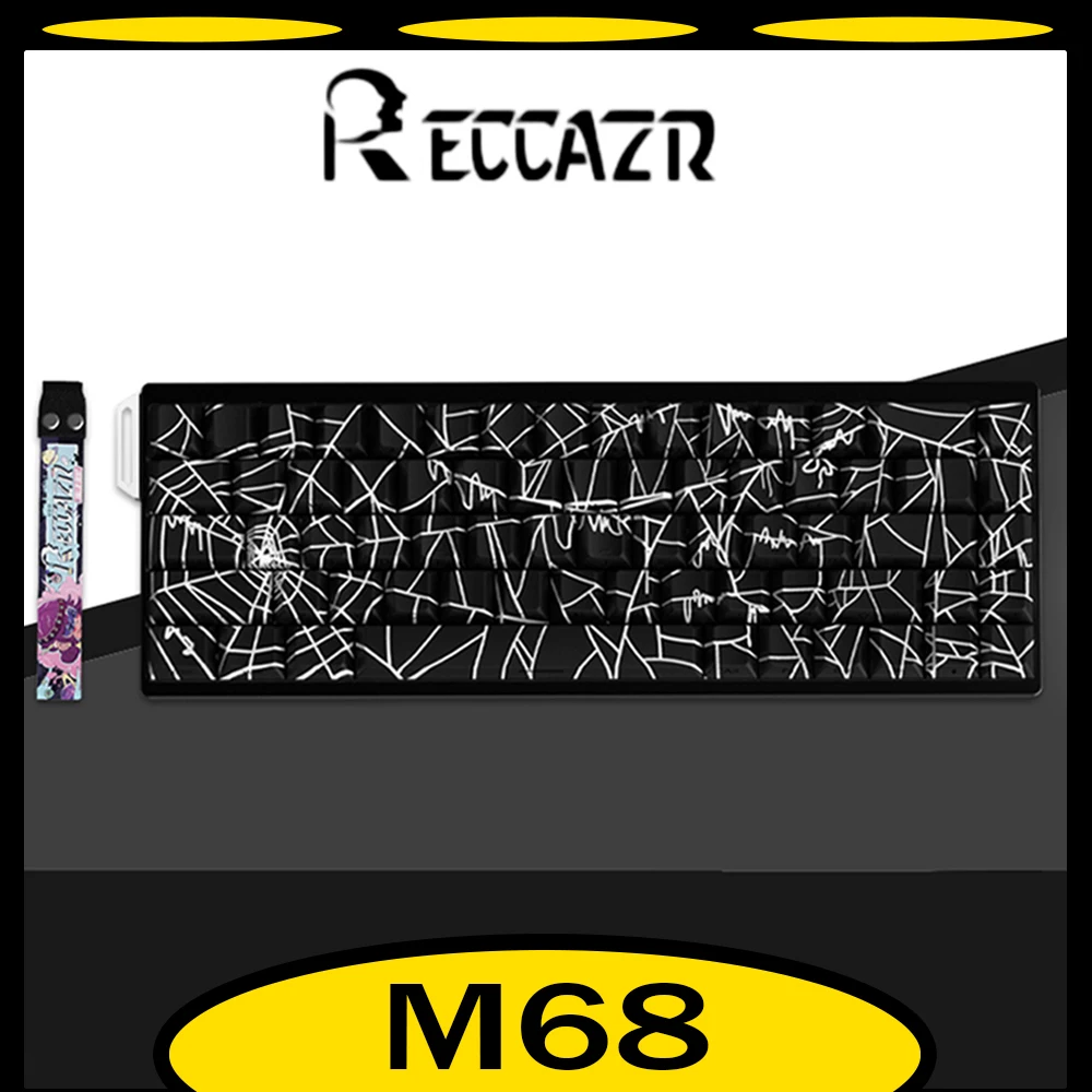 

RECCAZR M68 Magnetic Switch Mechanical Keyboard With Ribbon Wired RGB Esports Gaming Keyboard Hot Swap Custom Keyboard Gifts