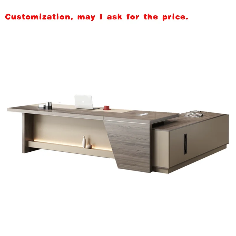 

custom.New high-end simple modern office desk manager president desk desk chair combination large table