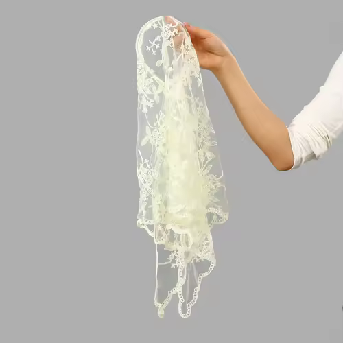 Elegant Lace Scarf Hollow Out Embroidery Foulard Bandana Solid Color Triangular Scarf Thin Vintage HandkerChiefs for Hair Woman - Image 28