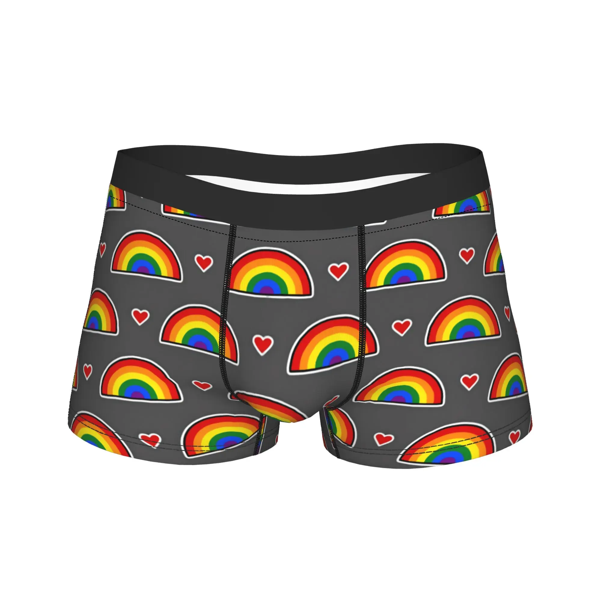 Pride month rainbow seamless pattern Underwear  Design Boxer Shorts Quality Men Panties Elastic Boxer Brief Gift