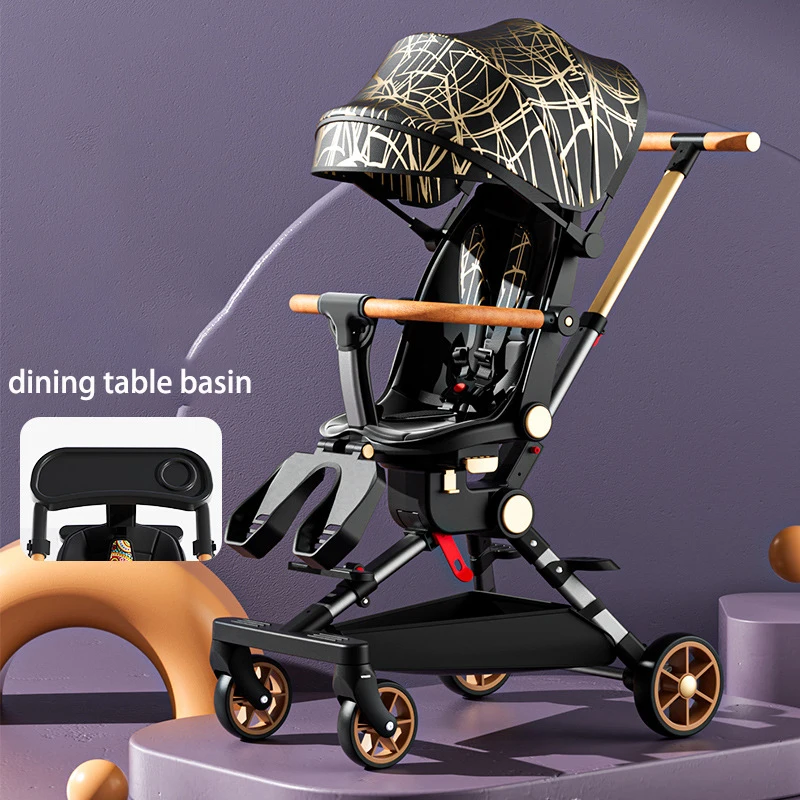 NEW Baby stroller lightweight baby trolley car four wheels stroller Can Lie and Sit with Dining plate portable baby stroller