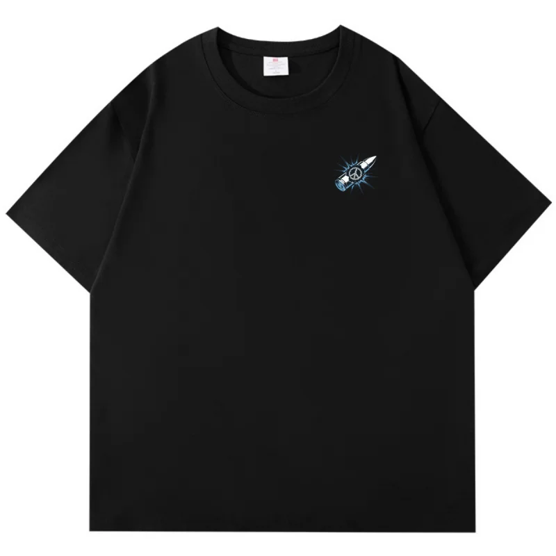 ZAZOMDE Men Big Size Cotton Short Sleeve Tee With Peace Message Design For Casual Streetwear And Daily Comfort Wear T Shirts