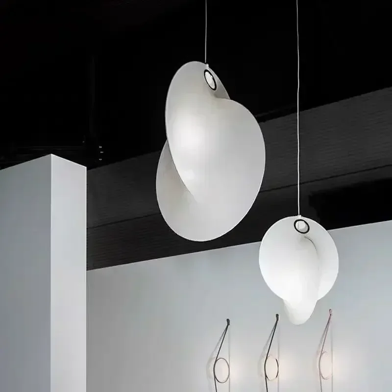 SANDYHA Modern Silk LED Pendant Light Chandelier for Living Room Dining Table Bedroom Bedside Home Decor Hanging Lamp