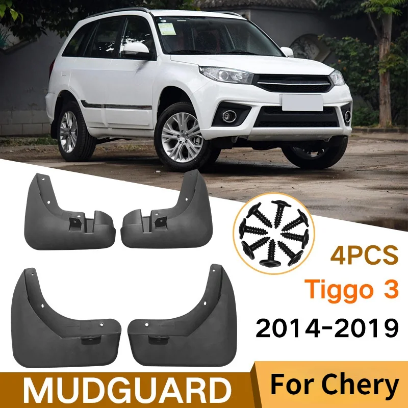 

1 Set Car Mudflap Fender Anti-splash Mud Flaps Guard Splash Flap for Chery Tiggo3 2014-2019 Car Exterior Decor Accessories