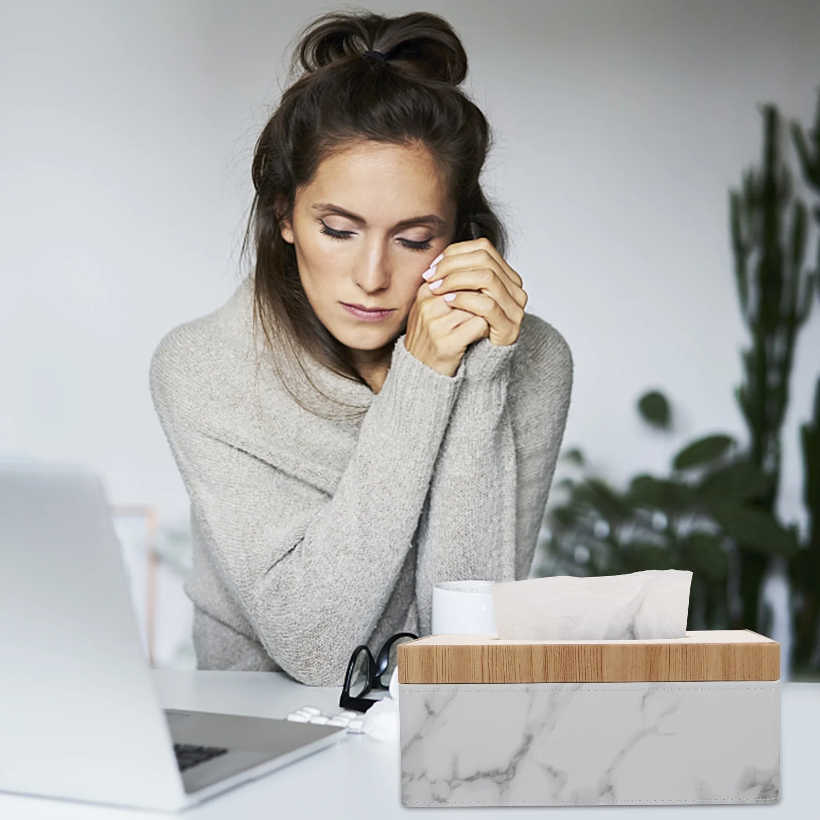 

Marble Pattern Tissue Box Paper Towel Holder Kitchen Home Office Hotel Easy Clean Living Room Tissue Box