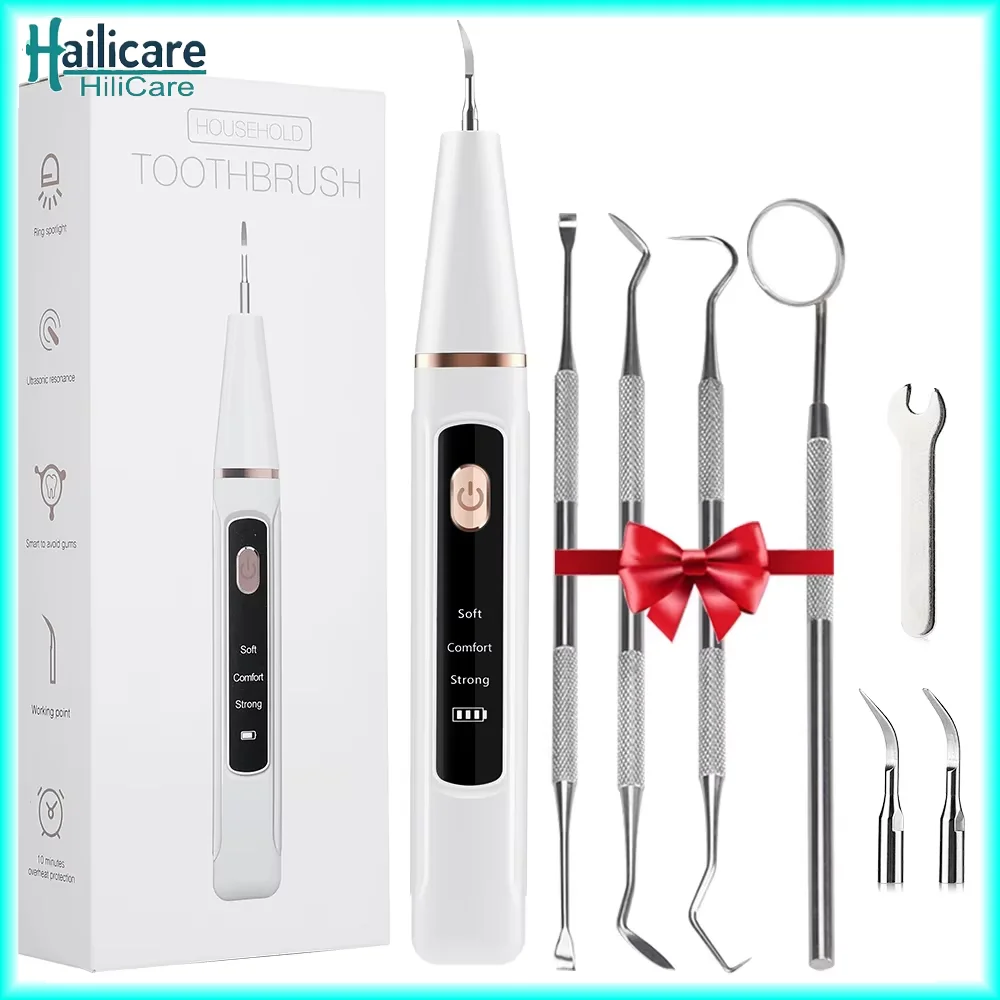 Ultrasonic Dental Calculus Remover Teeth Whitening Plaque Scaler Tartar Eliminator Electric Tooth Cleaner Set Tooth Stone Remove
