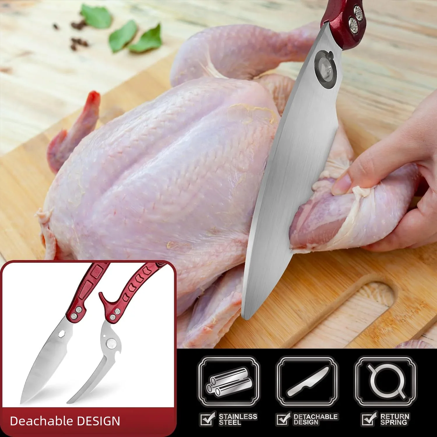 Heavy Duty Poultry Shears Multipurpose Stainless Steel Cooking Kitchen Scissors for Food Chicken Turkey Bone Fish Meat Cutting