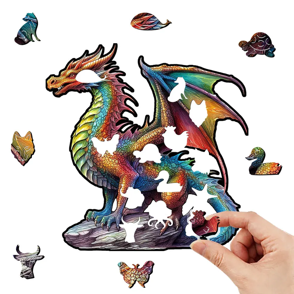 Feuer Drachen Holz Puzzle personal isierte 3D-Puzzle Erwachsenen Kinder Geschenk Bildung Kinder Spielzeug Spiel