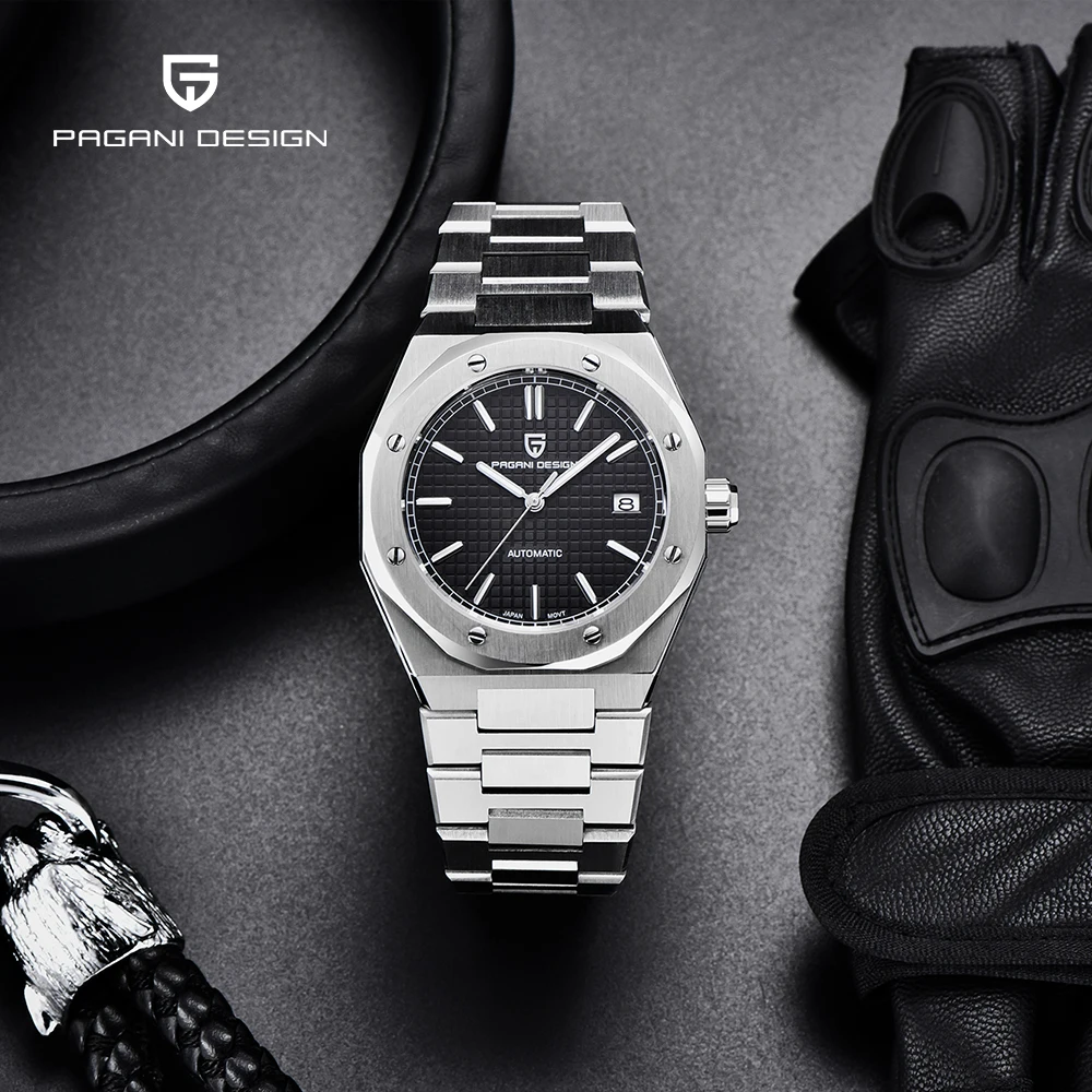 PAGANI DESIGN Men's Automatic Mechanical Miyota 8215 Sapphire Watch Stainless Steel Waterproof Luminous C3 reloj de hombre