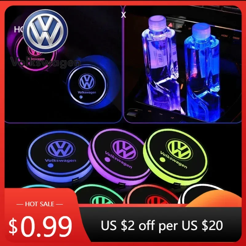 

Новые 2 шт. 80% скидка, 7-цветная атмосферная подсветка Volkswagen, подстаканники для автомобиля, для New Golf 6 7 MK4 TSI TDI, Magotan B5 B6 B7 GTD, Touareg