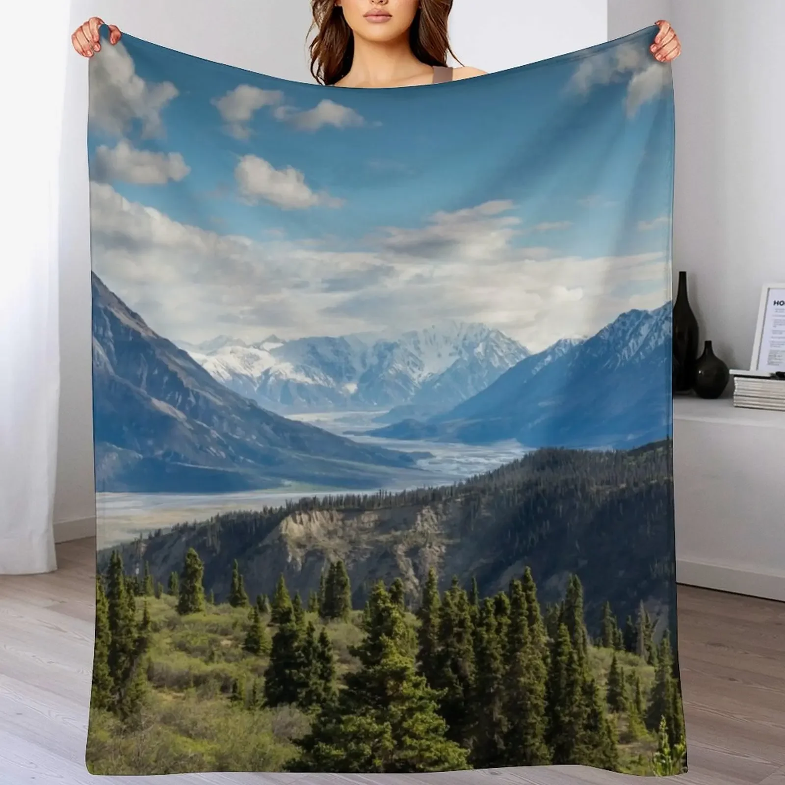 Forest Mountains River National Park Nature Photography Wall Art Throw Blanket anime Shaggy Blankets