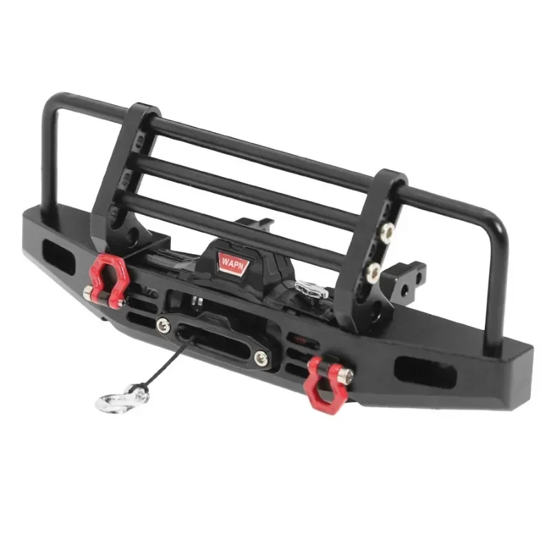 Metal Front & Rear Bumper with Automatic Simulated Winch System for 1/18 RC Crawler Traxxas TRX4M Axial Upgrade Parts