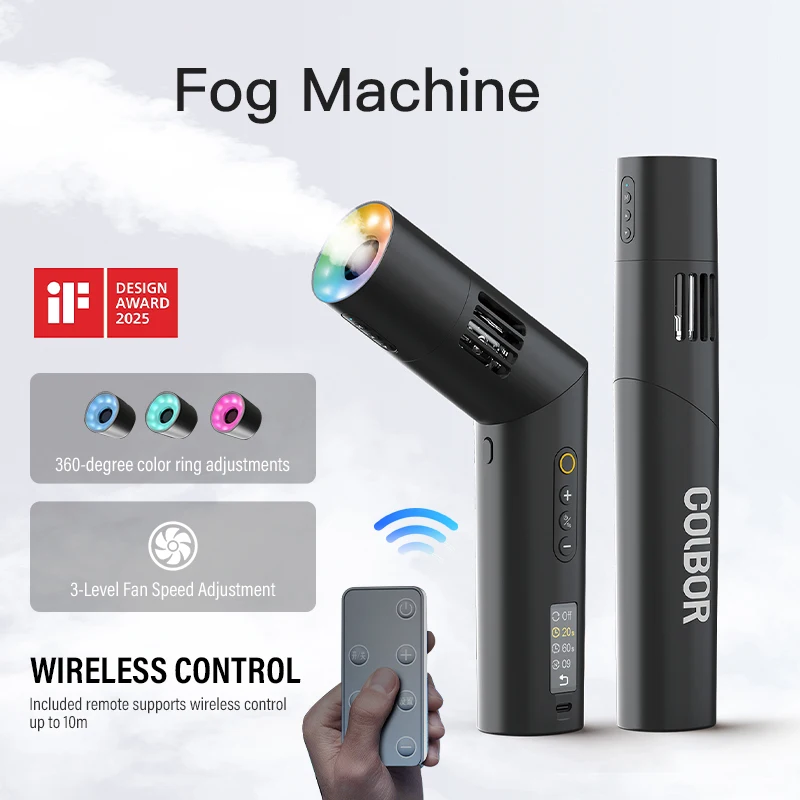 

COLBOR CF5 40W RGB Portable Hand-Held Fog Machine Dry Ice Smoke Effect Powerful Photography Smoke Machine For Film Productions