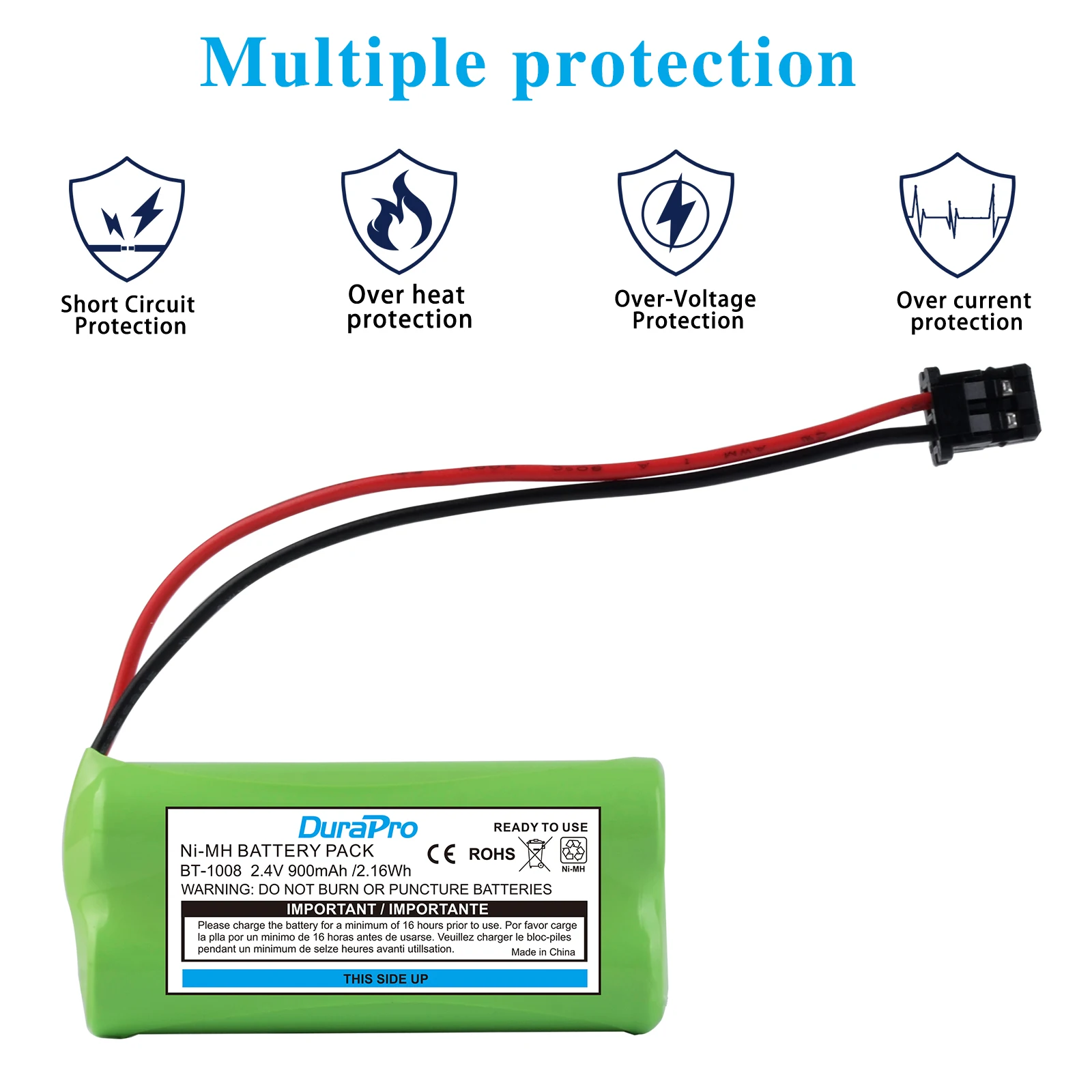 DuraPro BT-1008 ni-mh بطارية الهاتف المنزلي اللاسلكي ل Uniden BT1008 BT-1008 BT1016 BT-1016 BT1021 BT-1021 WX12077