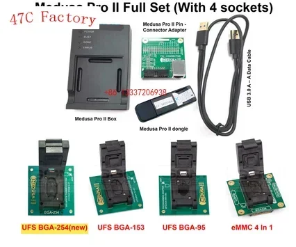 Medusa Box Medusa Pro II Box Full Set Included UFS95/UFS153/eMMC 4 in 1 Socket Adapter