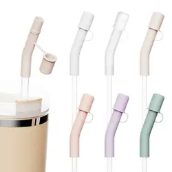 3Pcs Silicone Straw Extended Cover Cap Reusable Dust Proof Straw Topper Tumbler Accessories Spill Leak Stopper for Cup