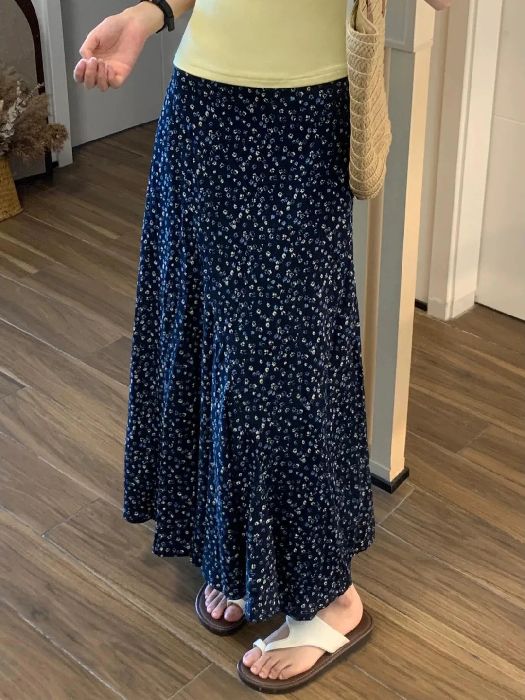 플러스 사이즈 꽃무늬 프린트 A라인 미디 스커트 하이  - Midi Skirt Floral 리뷰 및 가격