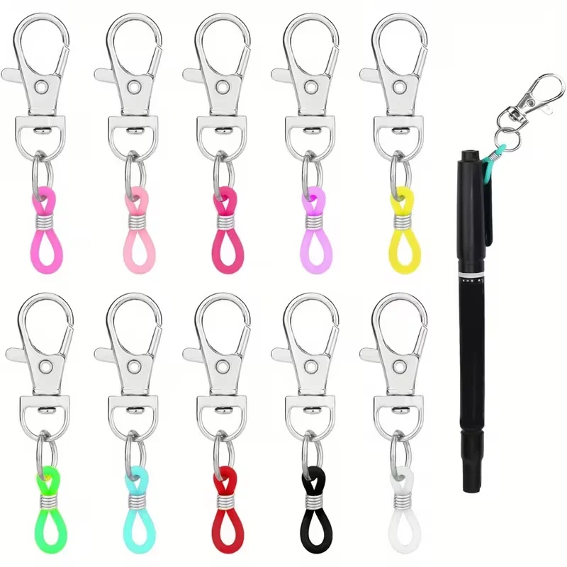 10 Color Pen Clips Lobster Clip Pocket Clips For Hanging Rope Badge Scroll Converter Badge Scroll Accessories (Pen Not included)