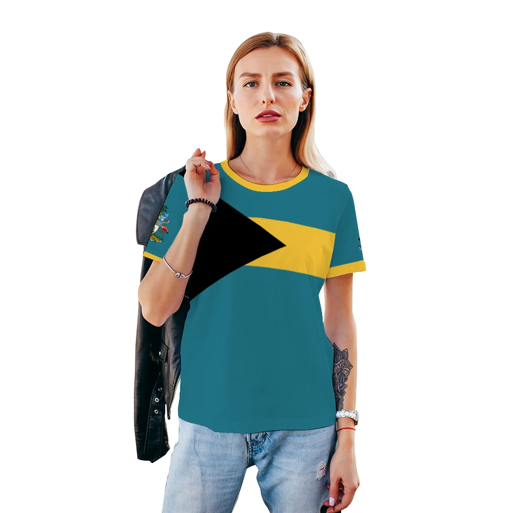 Bahamas Flag 3D Printed T-shirts Sports Casual Jerseys Team Tees Gift For Football Fans Bahamian Badge Short  Sleeved T Shirt