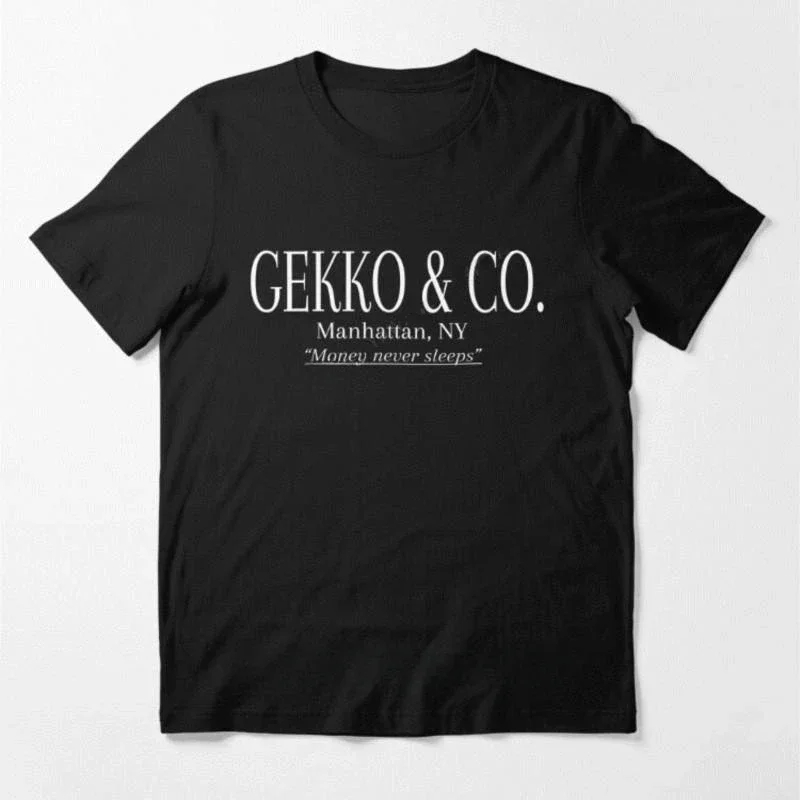 MAN COTTON T-SHIRT  Male top tees Gekko & Co. – Wall Street Movie – Gordon Gekko Essential Oversized T Shirt  2024 COTTON