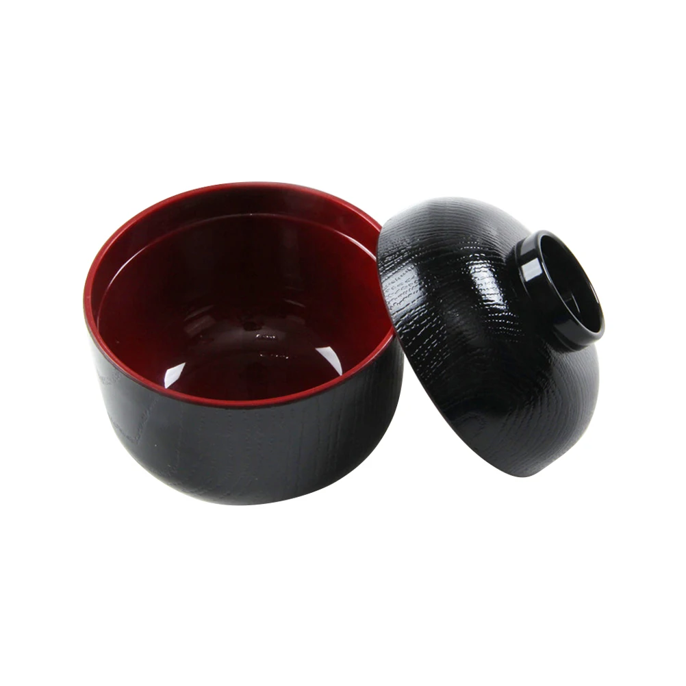 1pc Japanese Style Covered Small Bowl Miso Soup Bowl With Lid Handcrafted Textured Finish Dishwasher Safe For Rice Salad Use