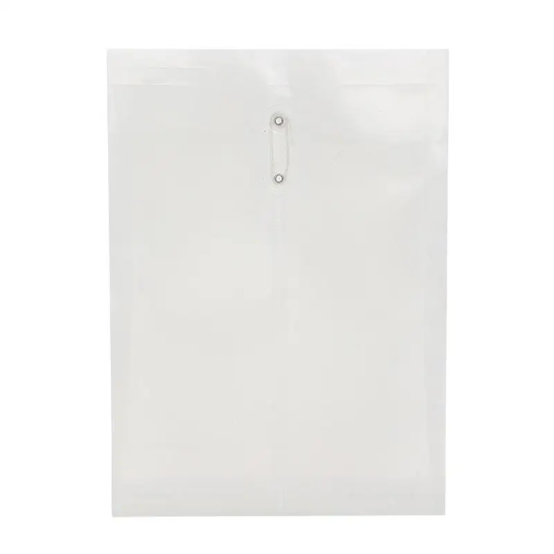 

【1】【xxx】2Pcs Waterproof Envelope With Cord Buckle Thick A4 Size Plastic Folder Extended Angle Braces Reusable Clear Envelopes