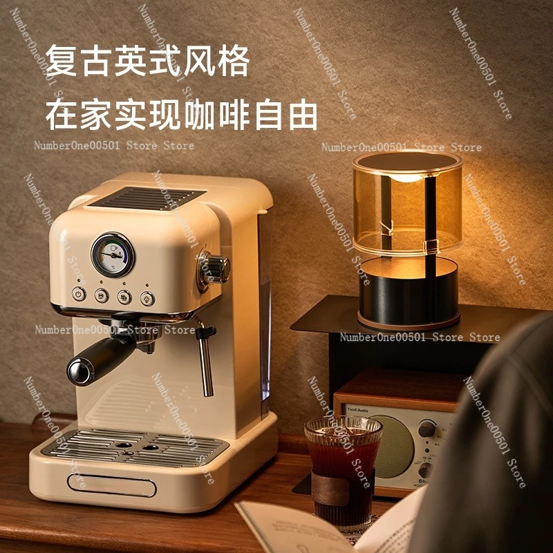 Double-brew Italian semi-automatic home coffee machine with milk foam and homemade coffee powder