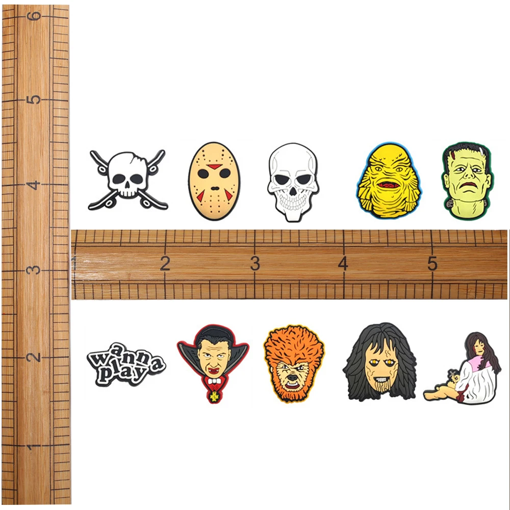 20pcs/set Horror movie Exorcist cartoon All Saints\' Day ​for Shoe Charms Accessories for Classic Clog Shoe Decoration Kids Gifts