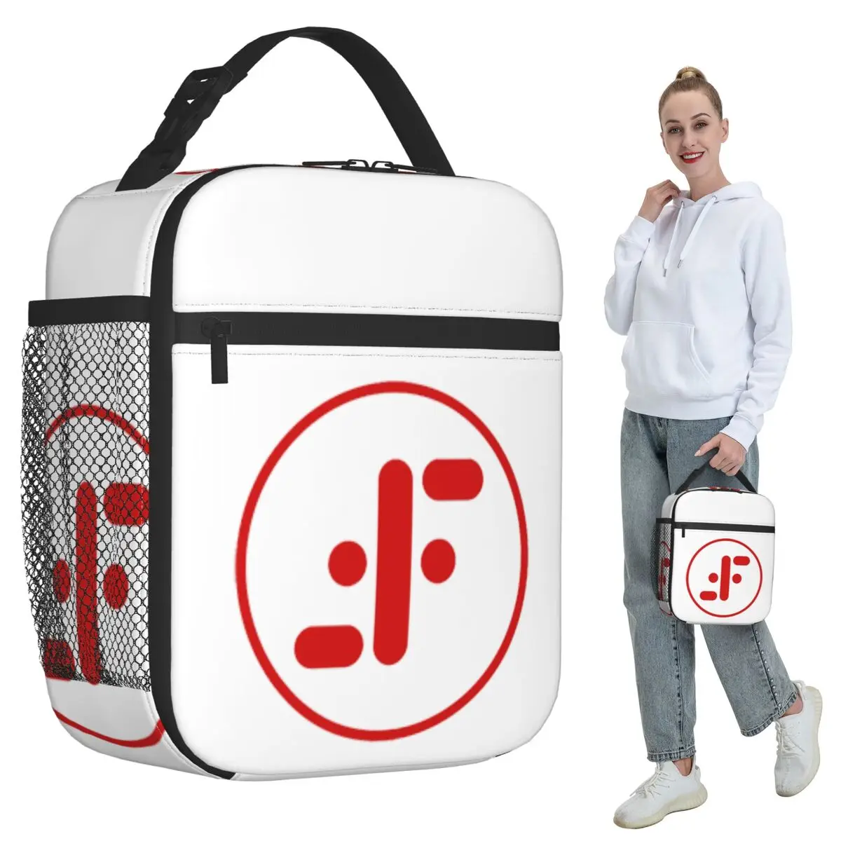 

V The Visitors Insignia (Red) Insulated Lunch Bag for Women Office Cooler Thermal Food Box Tote Portable Lunch Boxes Container