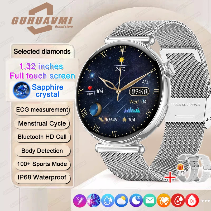 ECG Smart Watches for Women with AMOLED Screen