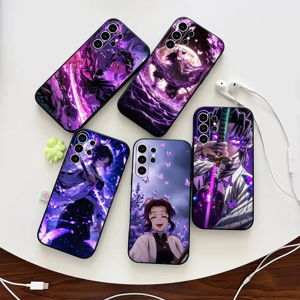Hot Anime D-Demon Slayer Shinobu  Phone Case For Samsung S25,S24,S21,S22,S23,S30,Ultra,S20,Plus,Fe,Note,10,9,5G Black Cover