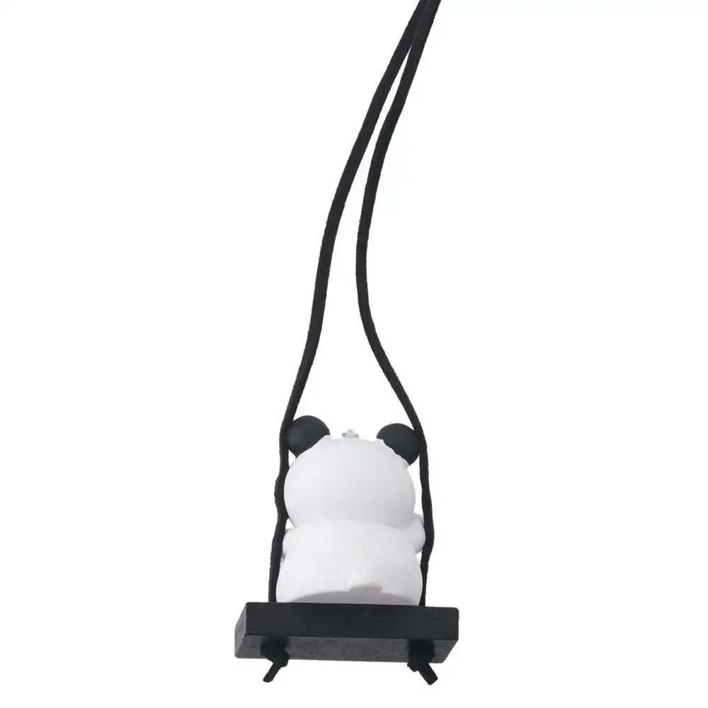 Resin Swinging Panda Car Hanging Ornament Animal Shape 1.97x1.77x1.57in Cartoon Car Rear View Mirrior Hanging