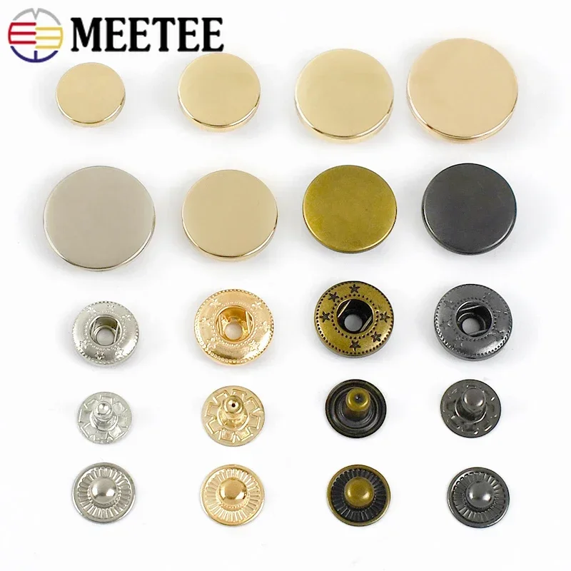 20 zestawów zatrzasków Meetee 10-25mm metalowe zatrzaski zatrzaski przyciski do szycia kurtki płaszcz skórzane rzemiosło akcesoria sprzętowe