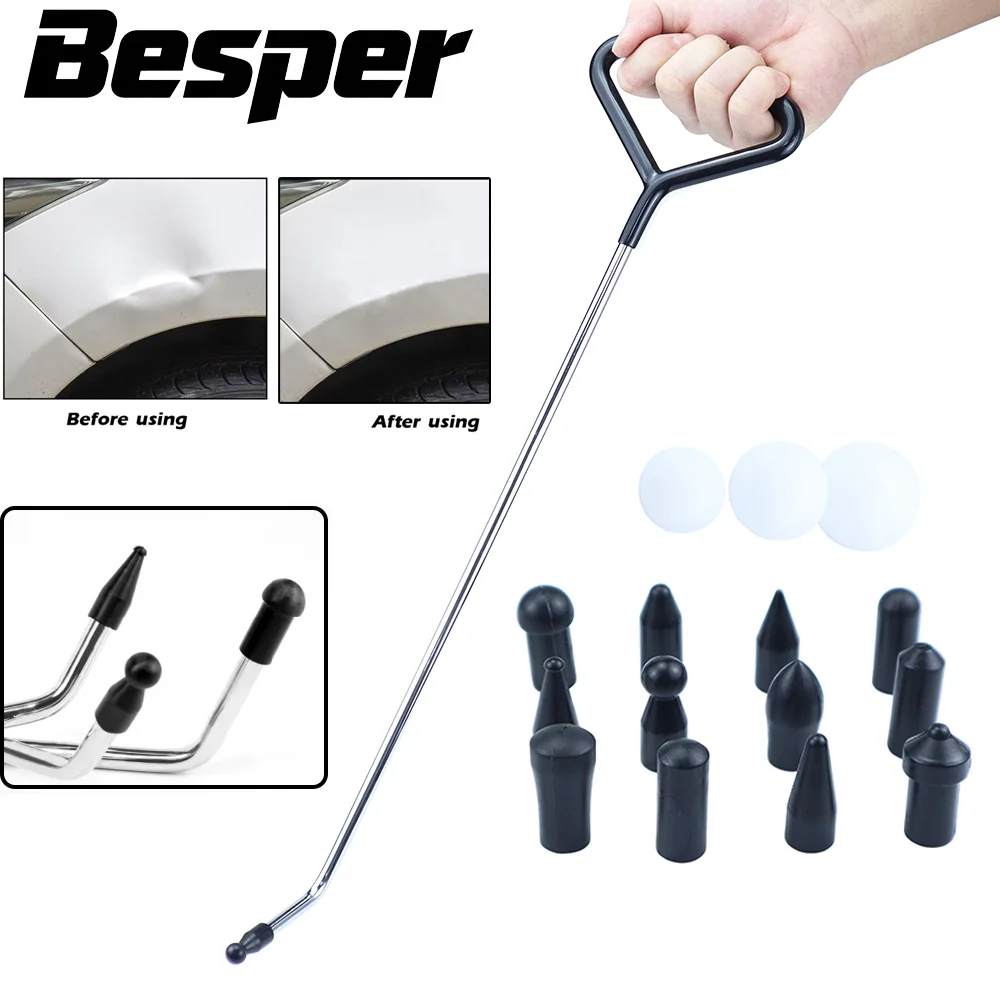 

Dent Removal Rod,Car Crowbars, Body Paintless Dent Repair Hooks Push Rods for Auto Dents Hail Damage Removal