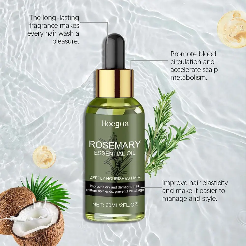  Essential Oil Rosemary Hair Care Oil Prevent Hair Loss Strengthen Nourishes Scalp Treatment Dry Smooth Hair Care