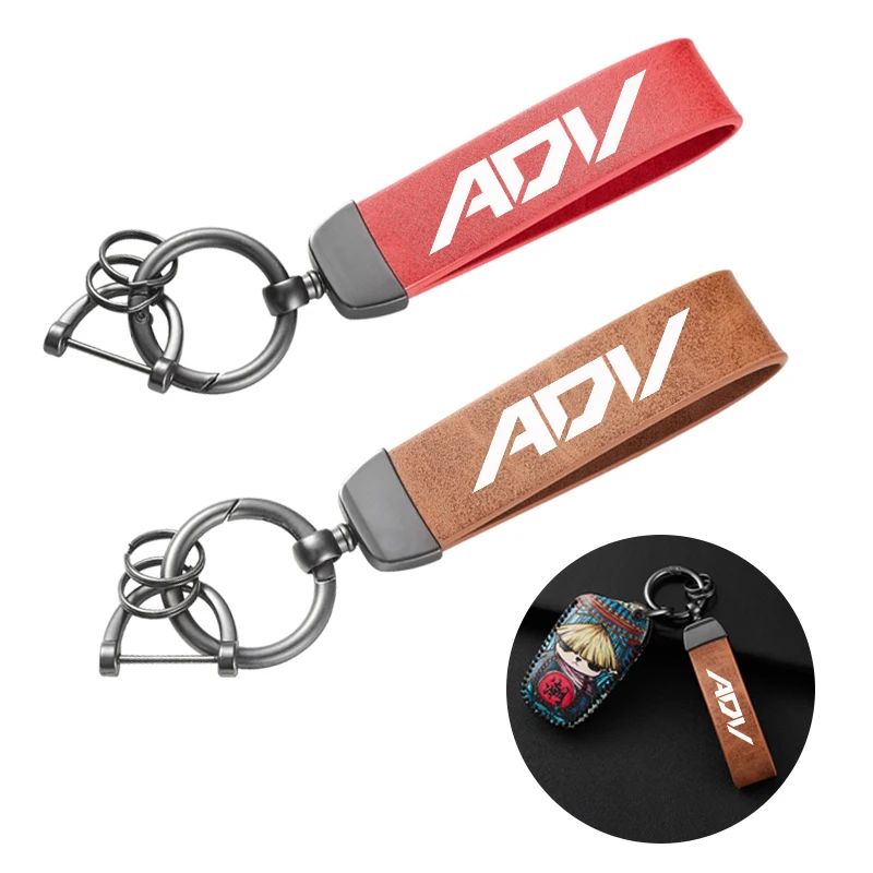 FOR HONDA ADV150 ADV 350 150 ADV350 ADV160 Accessories Motorcycle Color Changing Leather Trendy Brand Keychain