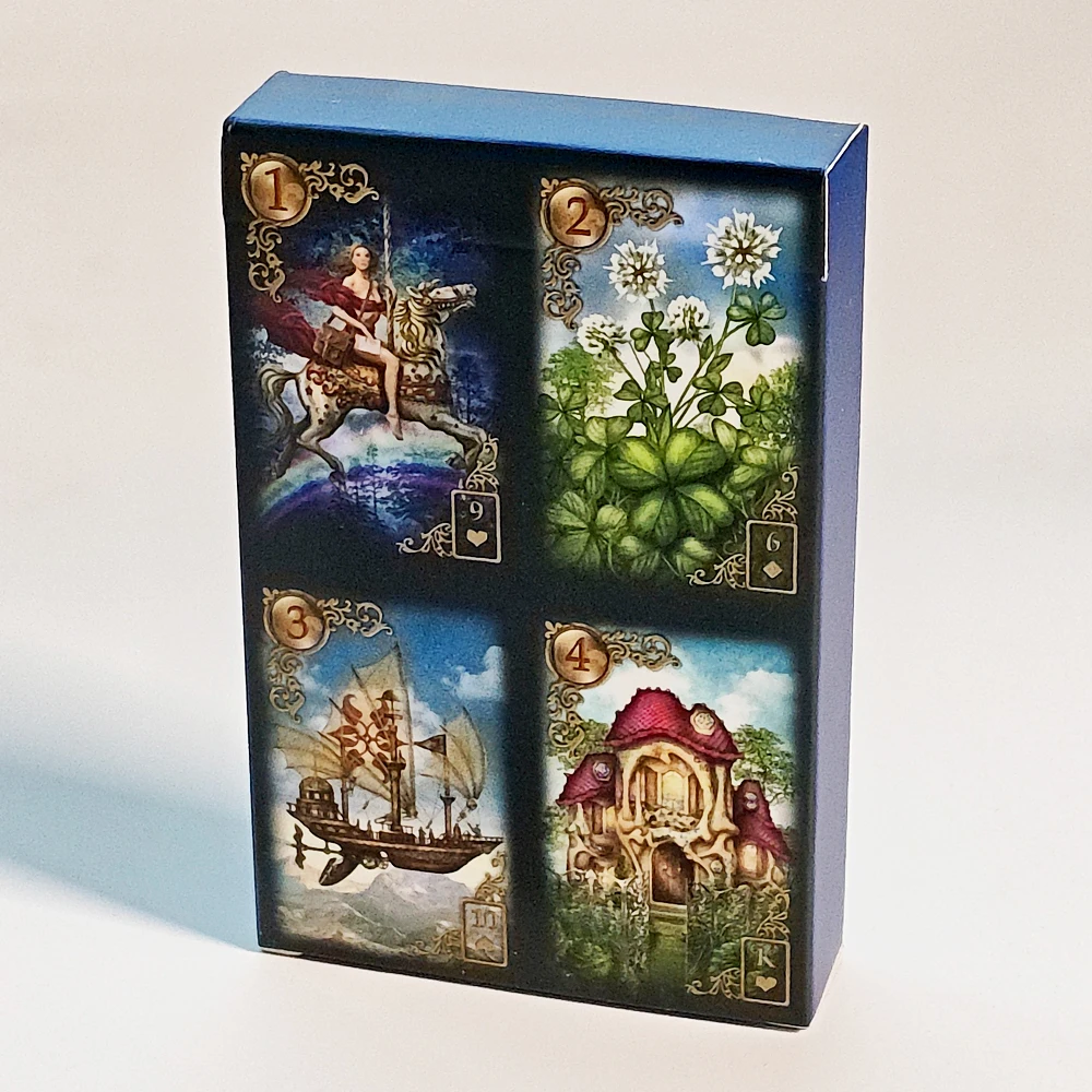 9*6cm Gilded Reverie Lenormand Deck 36 Pcs Lenormand Cards Printed on 350GSM Double-embossed Cardstock
