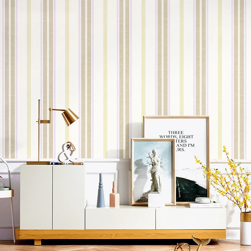 Imagem -02 - Moderno Simples Listras Mediterrâneo Papel de Parede Crianças Menino Quarto Pano de Fundo Eco-friendly Não-tecido 3d Azul