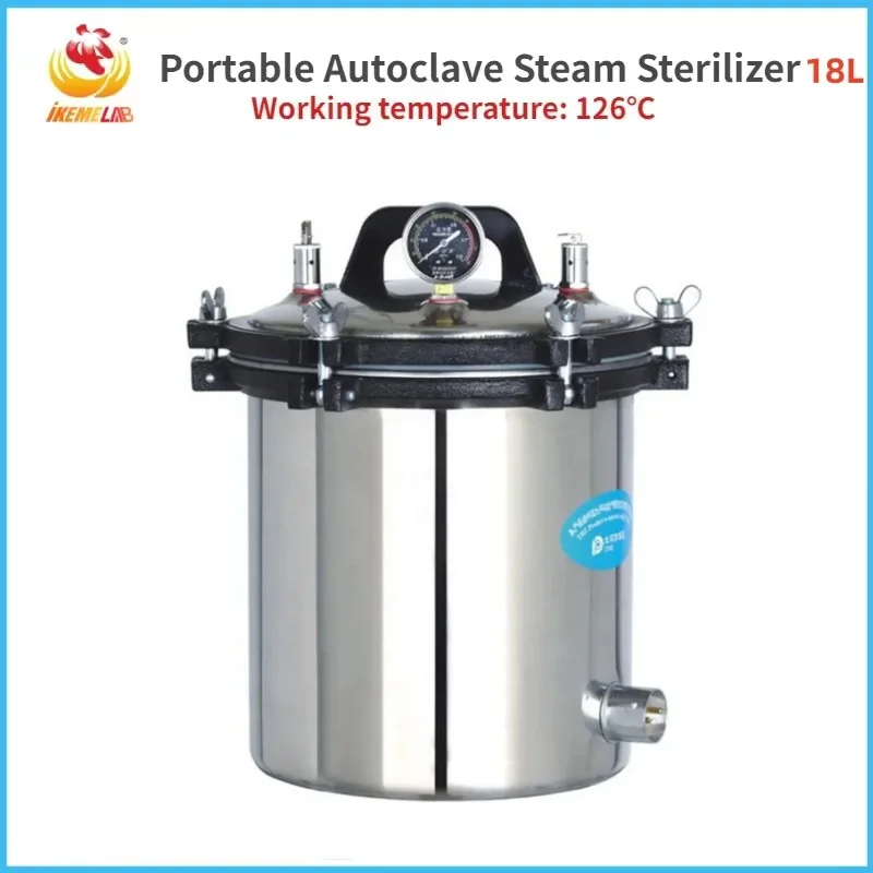 WEIAI 18L Portable Autoclave Steam Sterilizer  Electric Heating Medical dental Autoclave machine Laboratory Dental autoclave