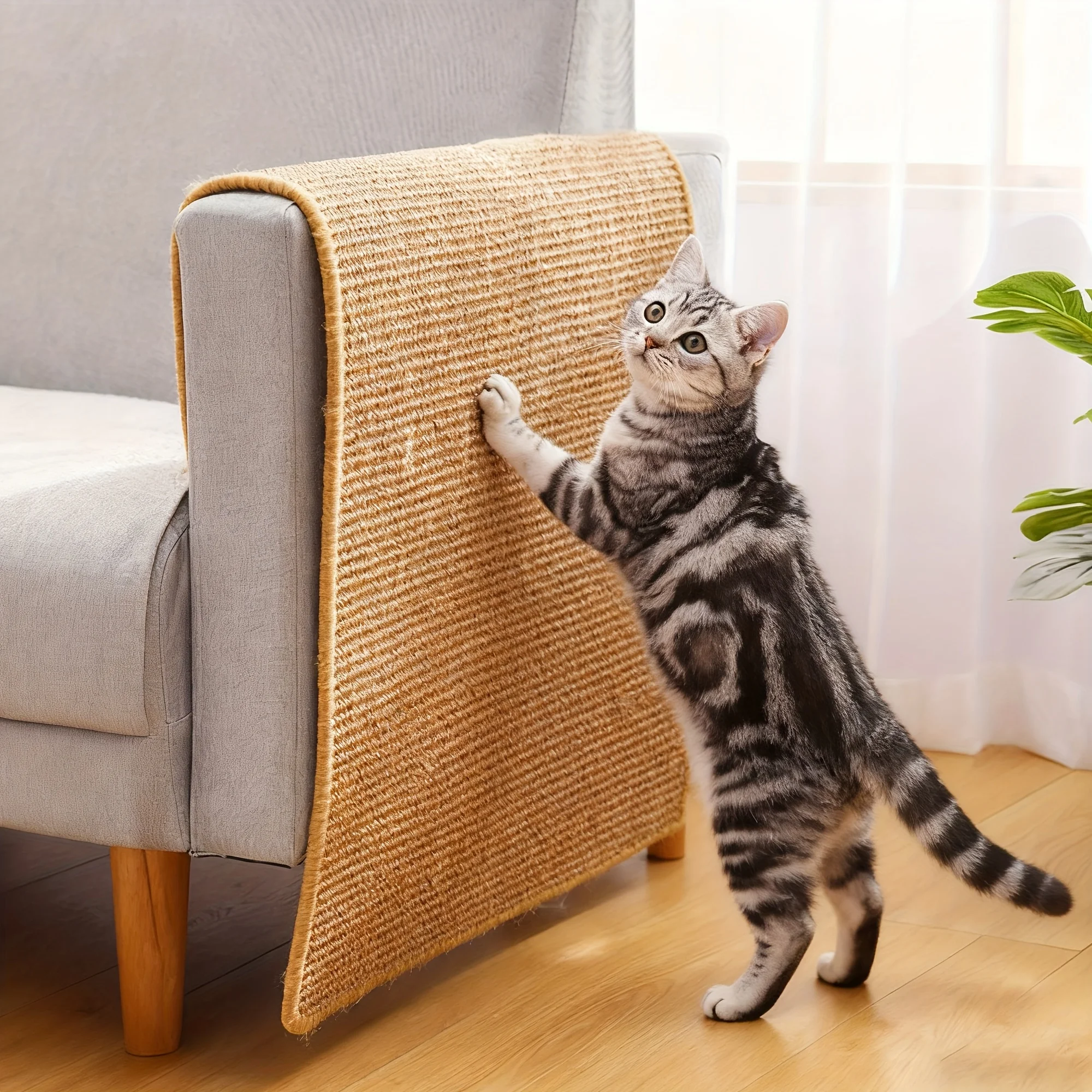 1 tapis à gratter pour chat en sisal, tapis de protection pour canapé et meubles pour animaux, accessoire moderne et durable pour animaux de compagnie