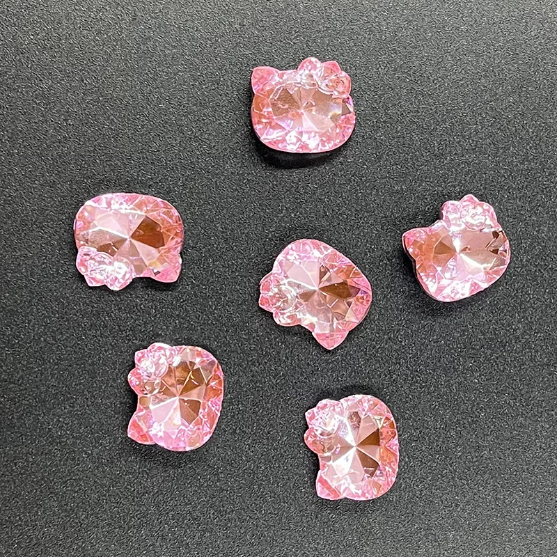 20 pezzi Hello Kitty Diamanti Rosa Bianco Cristallo Nail Art Zaino Custodia per telefono Accessori per gioielli Decorazione donna fai da te All'ingrosso