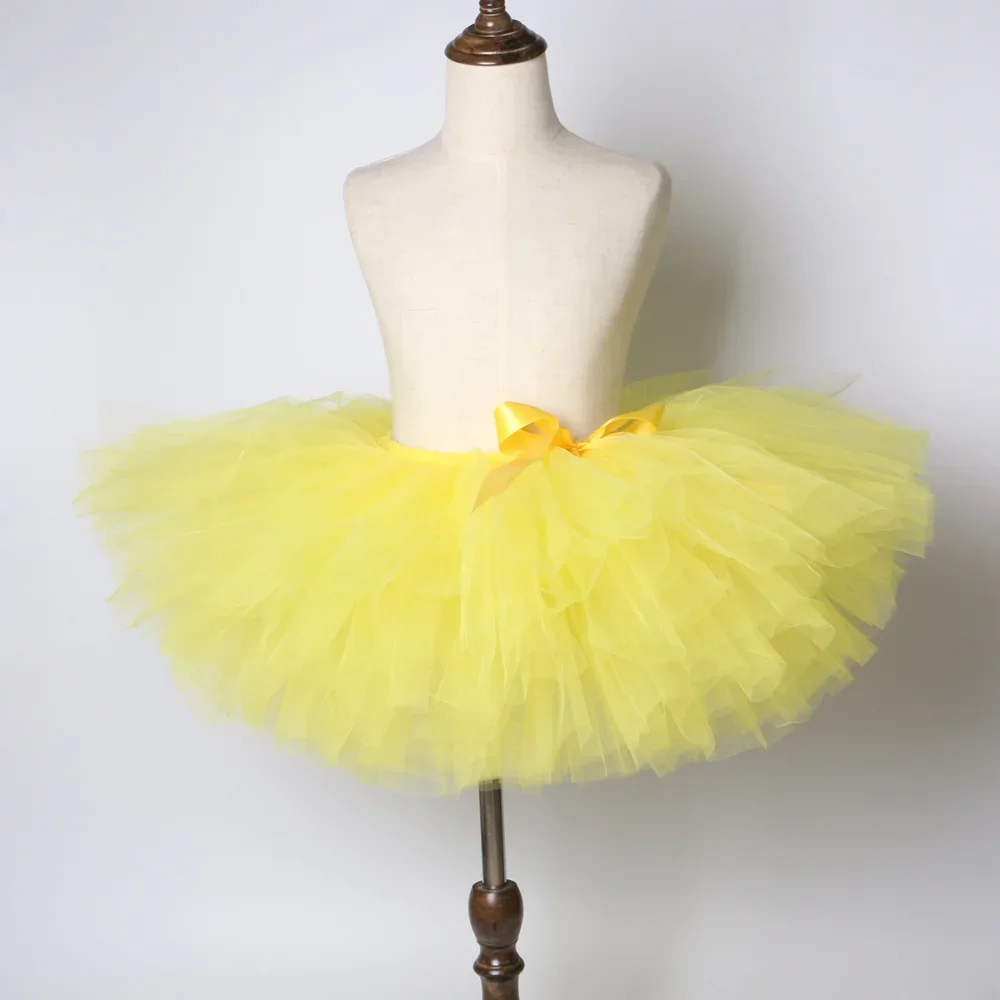 Girls Yellow Tutu Skirt Fluffy Baby Girl Tulle Skirt Children Ballet Dance Pettiskirt Kids Skirts for Girls Birthday Party Tutus