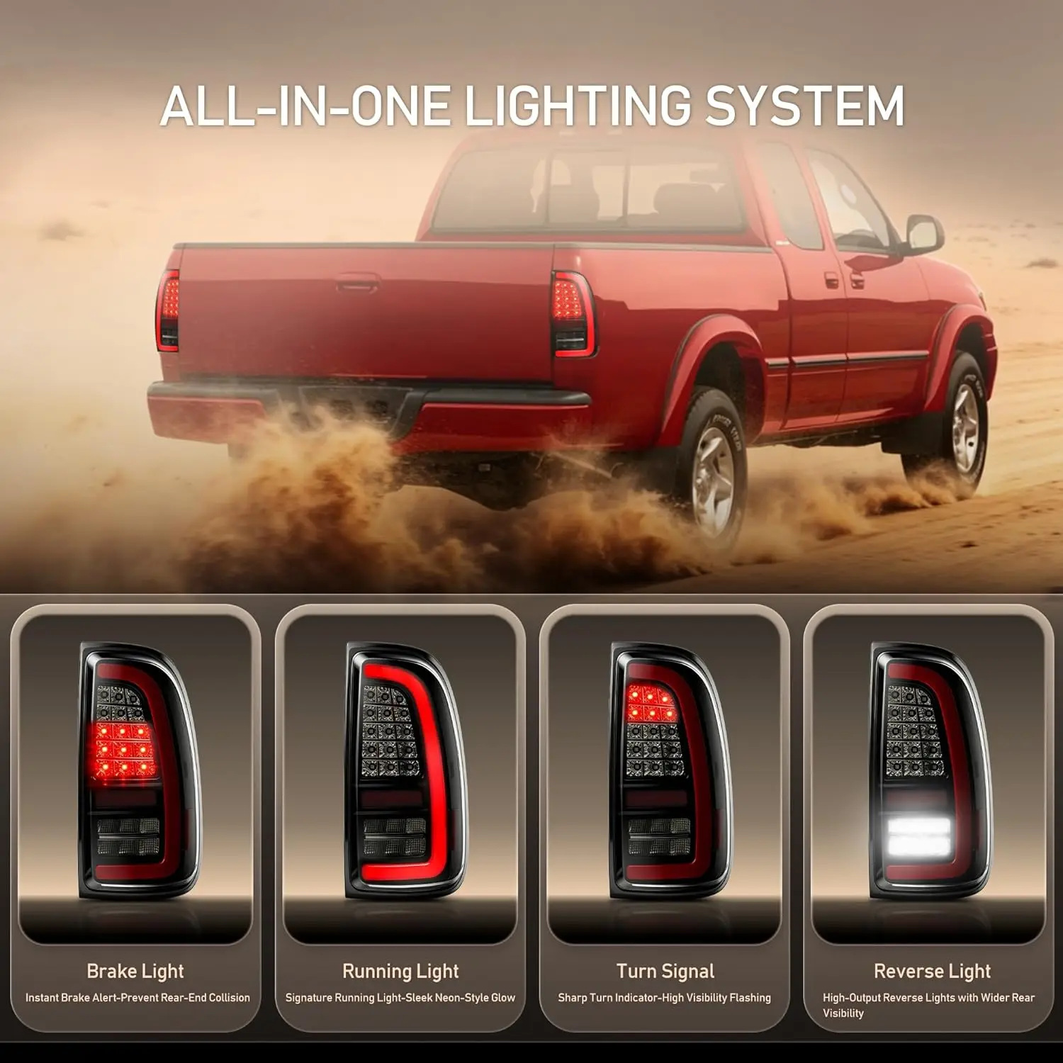 Full LED Tail Lights for 2000–2006 Toyota Tundra Standard & Access Cab Turn Signal Light Brake Rear Lights Rear Lamp Assembly