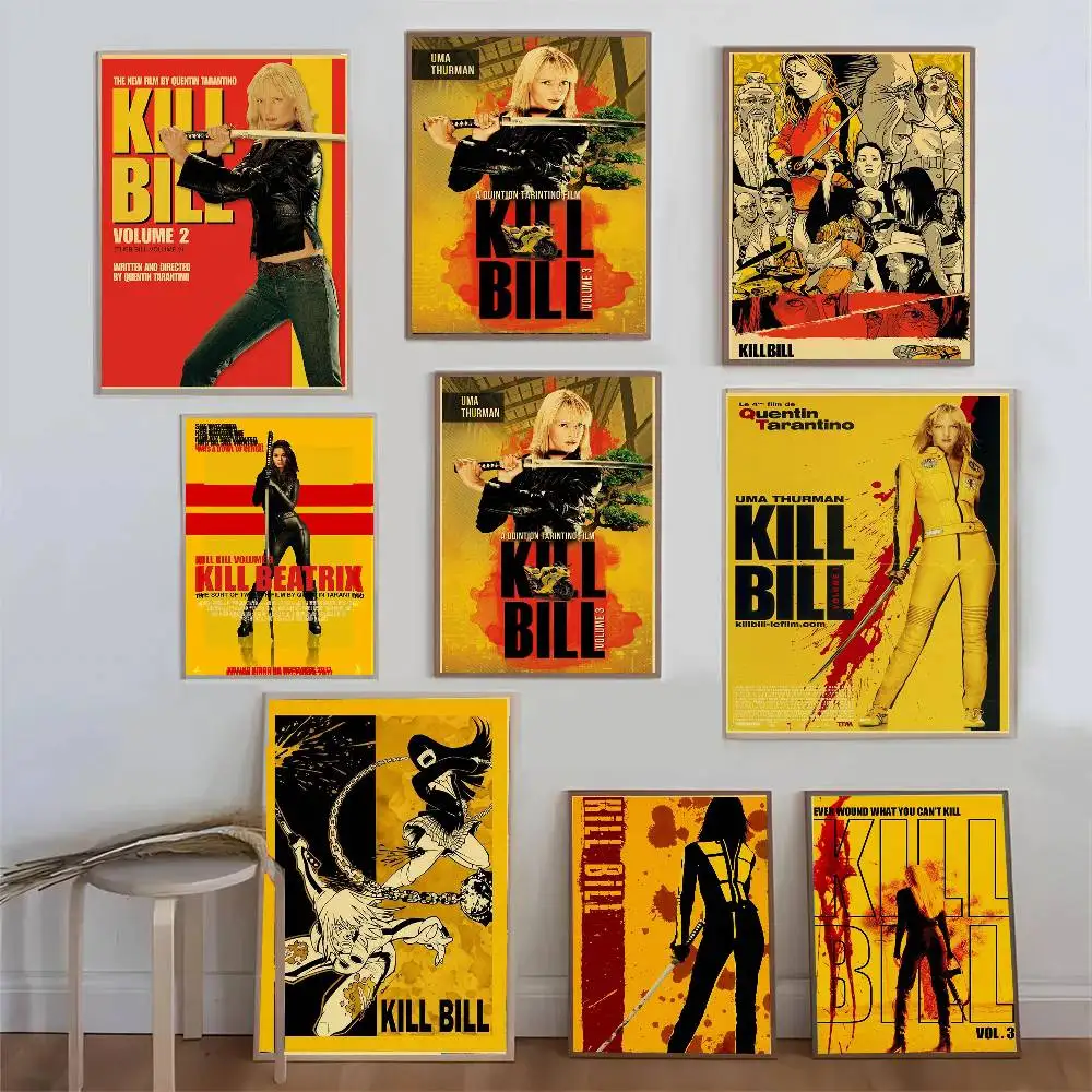 American Movie Kill Bill Art Sticky Wall Waterproof Home Living Room Bedroom Bar Aesthetic Decoration