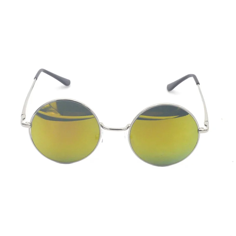 Trendy Metal Round Diffraction Glasses  Gold Coating Lens 3D Glasses