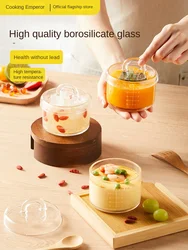 COOKER KING Steamed Egg Bowl Slow Cooker Borosilicate Glass Cubilose Stewing Small Bowl Tureen Baby Tableware