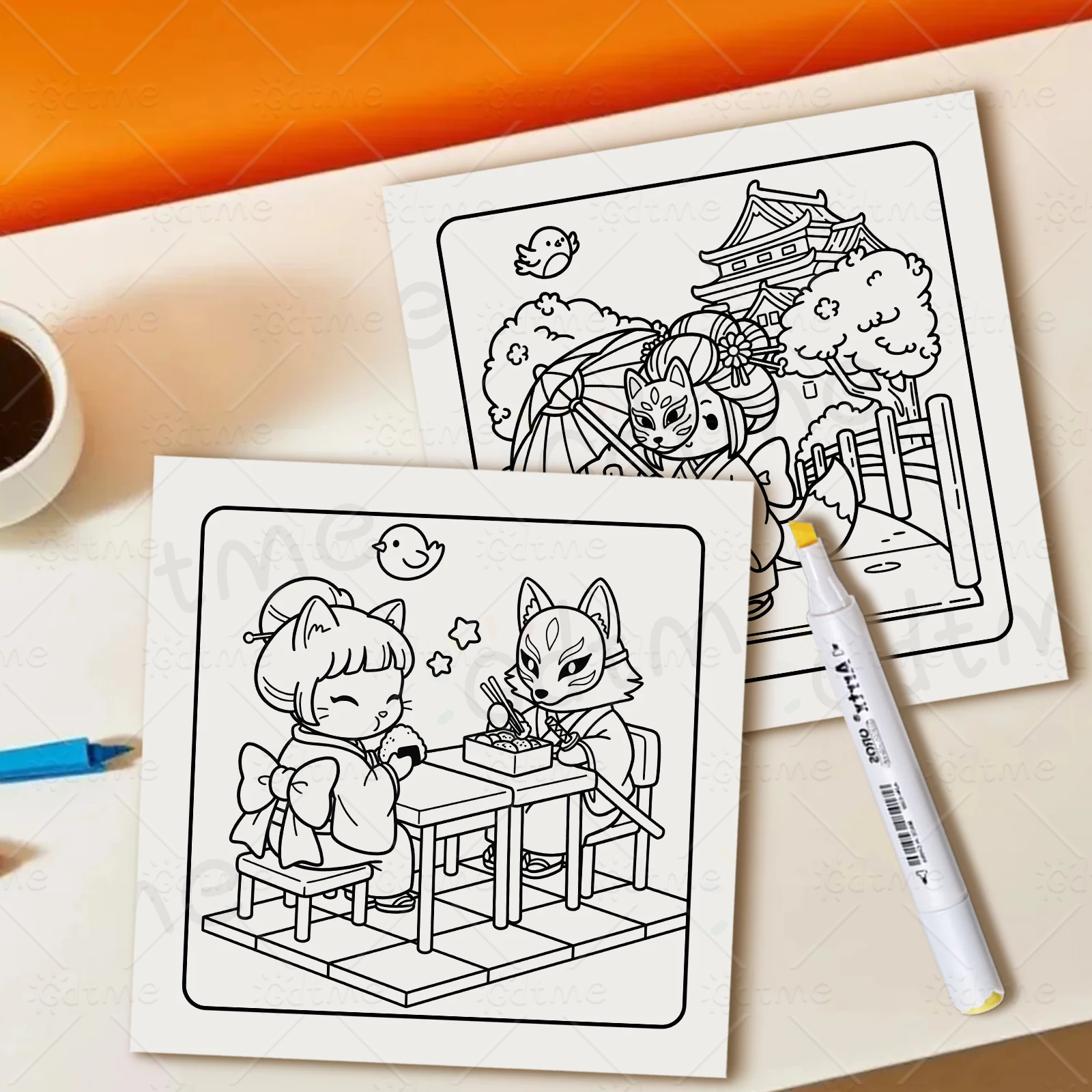 COZY JAPAN Malbuch mit einfachen Mustern für Erwachsene, süßes Zeichenbuch, perfektes Geschenk für Party und Geburtstag – Detail 9